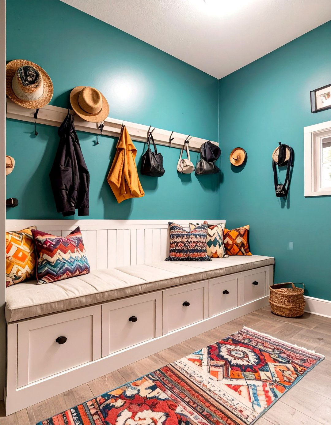 The Colorful and Eclectic Garage Mudroom - 30 garage mudroom ideas