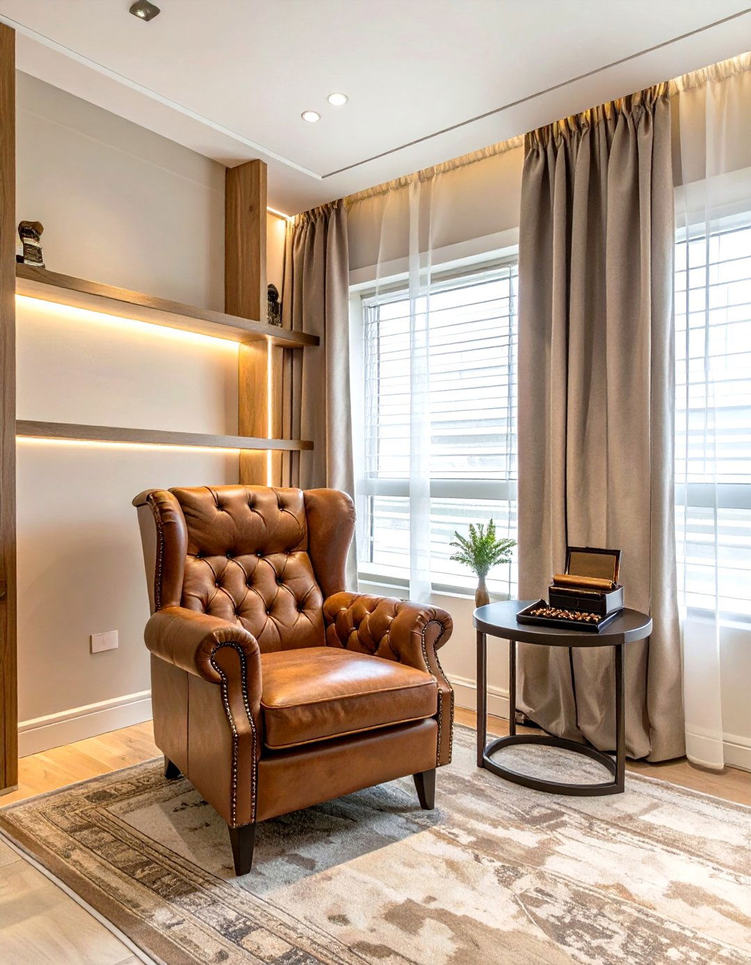 The Compact Cigar Lounge Corner Man Cave - 30 tiny small man cave ideas