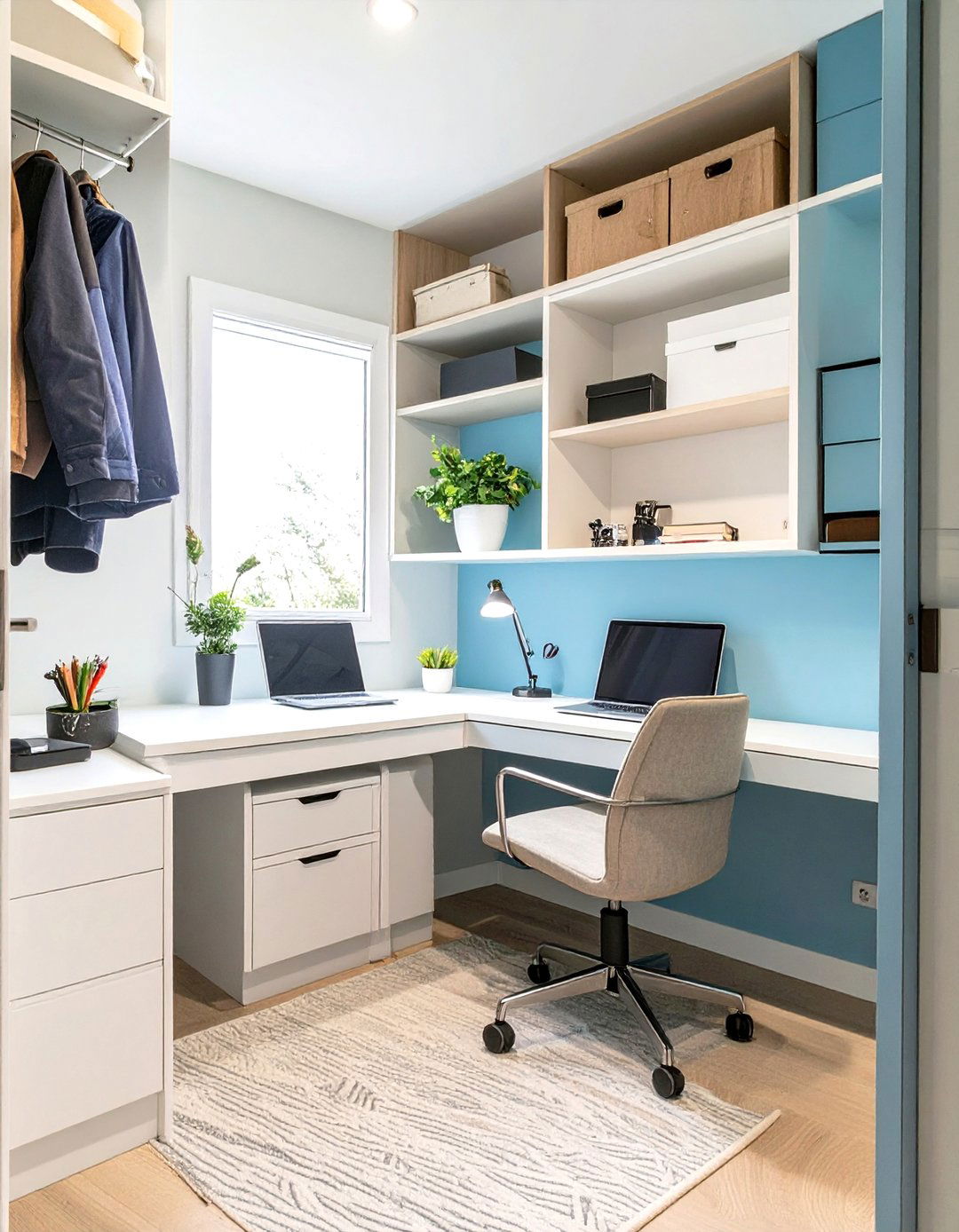 The Compact Closet Office - 30 home office ideas for him