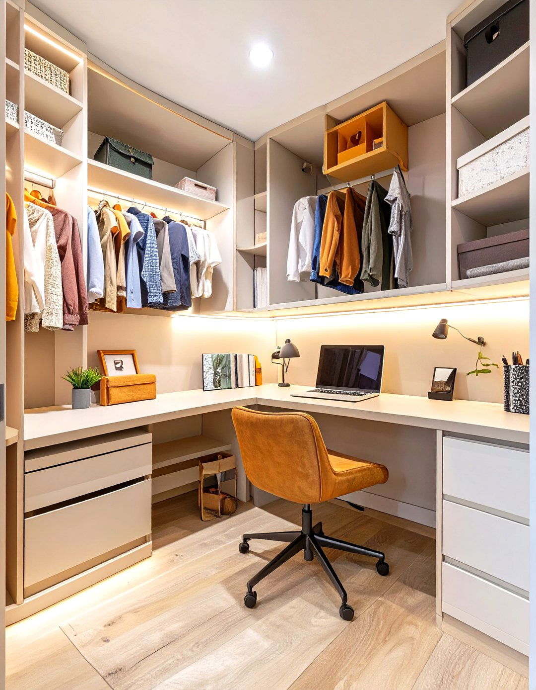 The Compact Corner Cloffice - 30 closet desk ideas