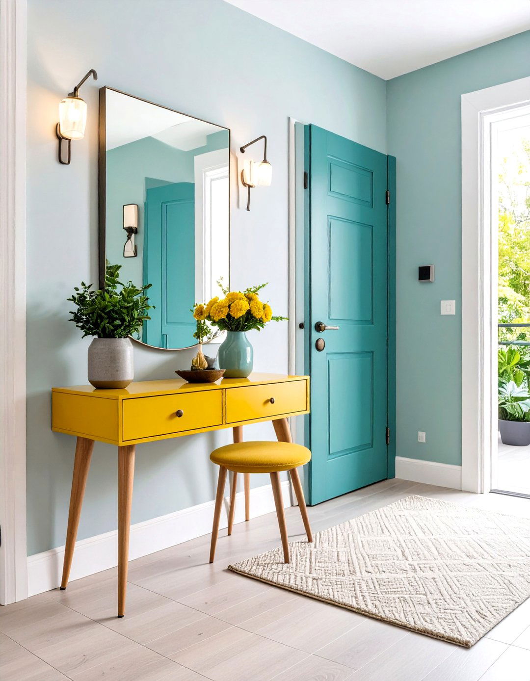 The Compact Corner Entryway - 30 entryway decorating ideas