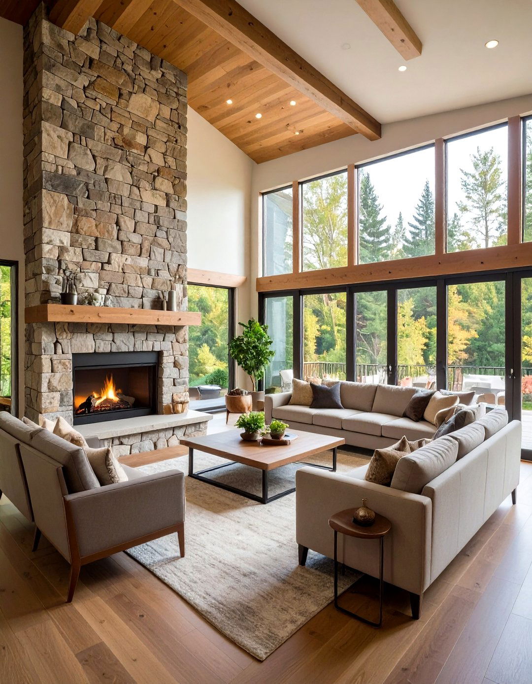 The Compact Corner Fireplace Solution - 30 living room with fireplace ideas
