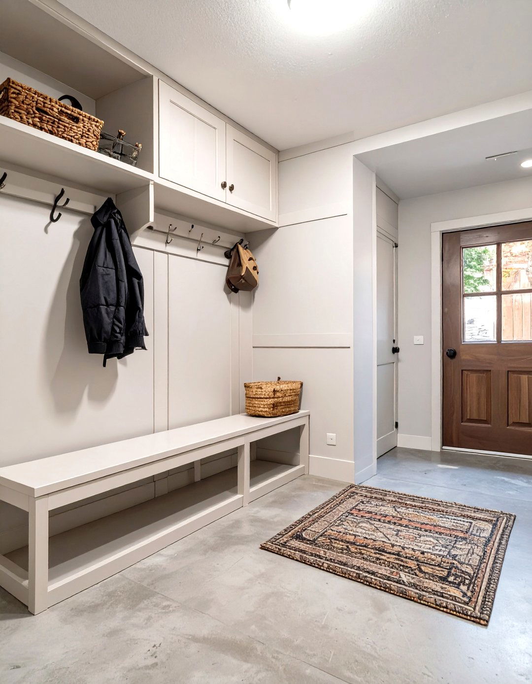 The Compact Corner Garage Mudroom - 30 garage mudroom ideas