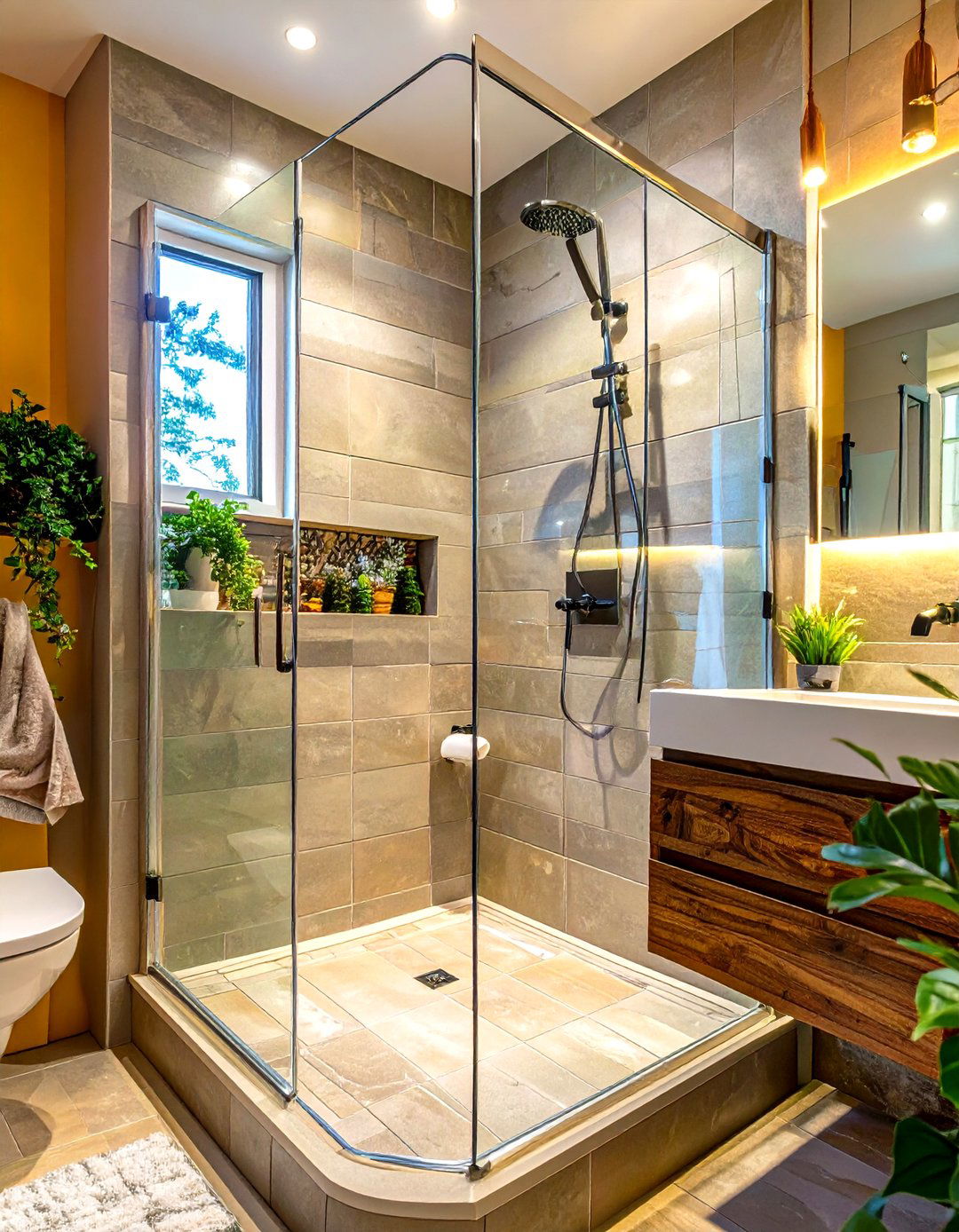 The Compact Corner Shower Solution - 30 master shower ideas