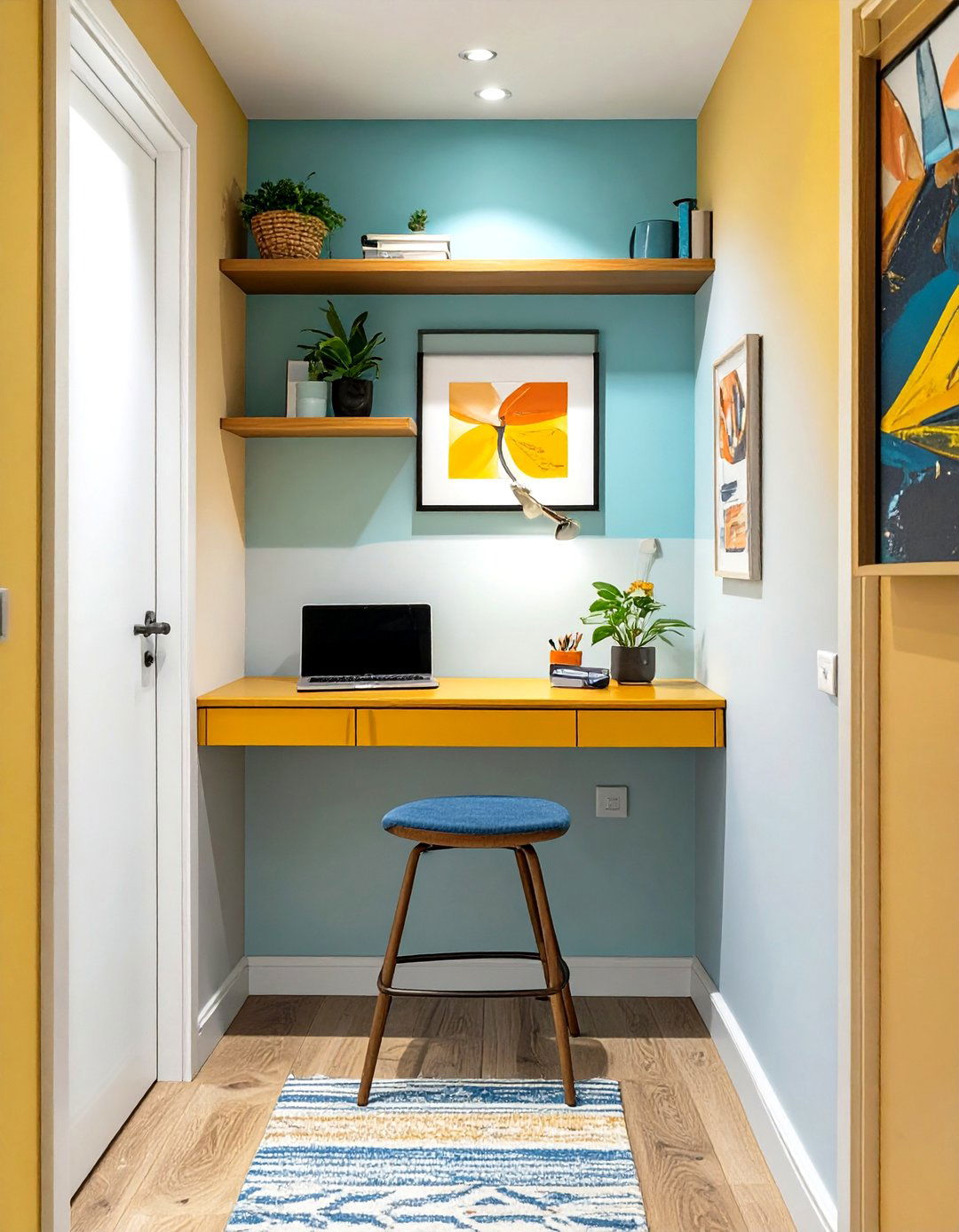 The Compact Floating Hallway Desk - 30 hallway furniture ideas