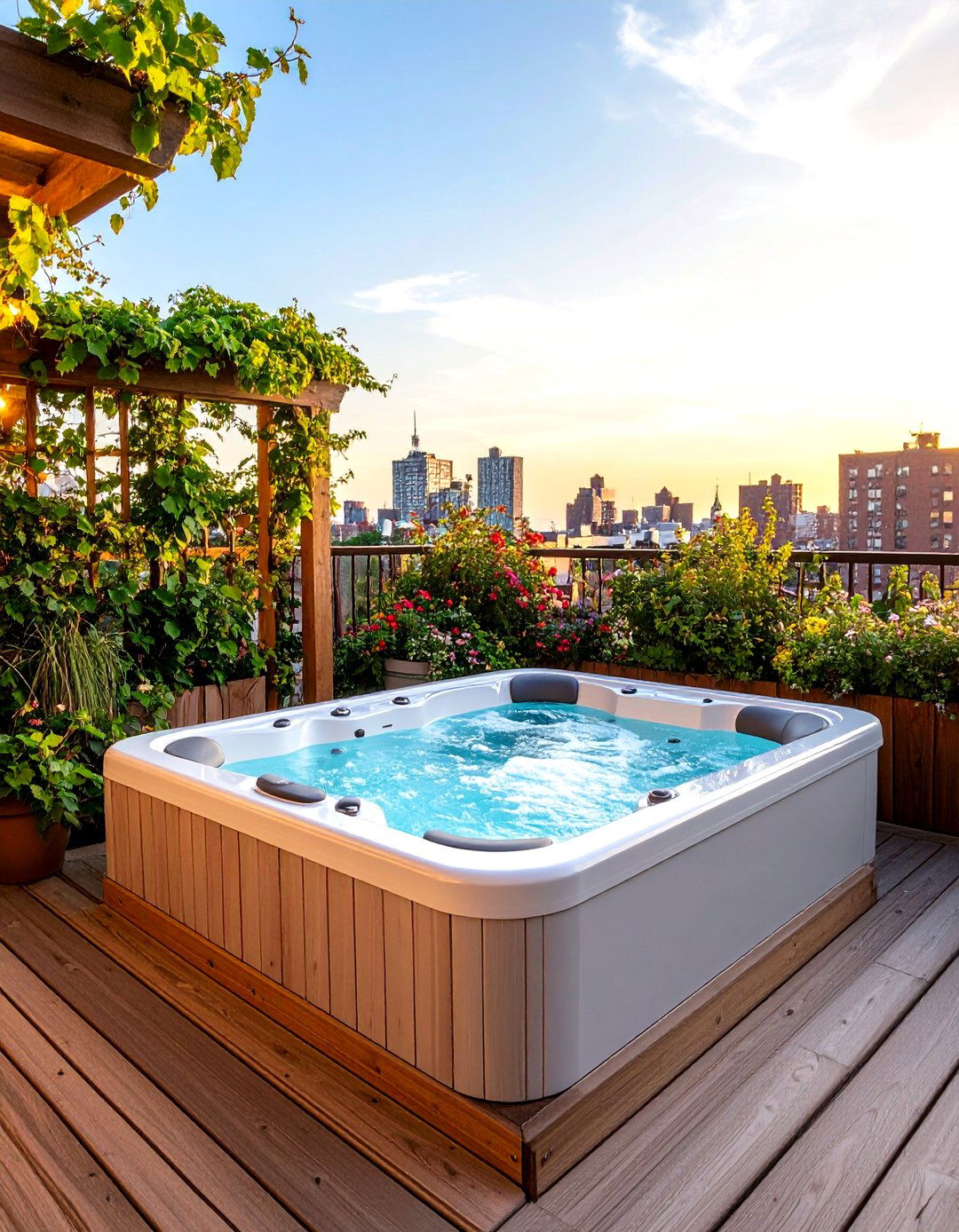 The Compact Urban Courtyard Hot Tub - 30 backyard hot tub ideas