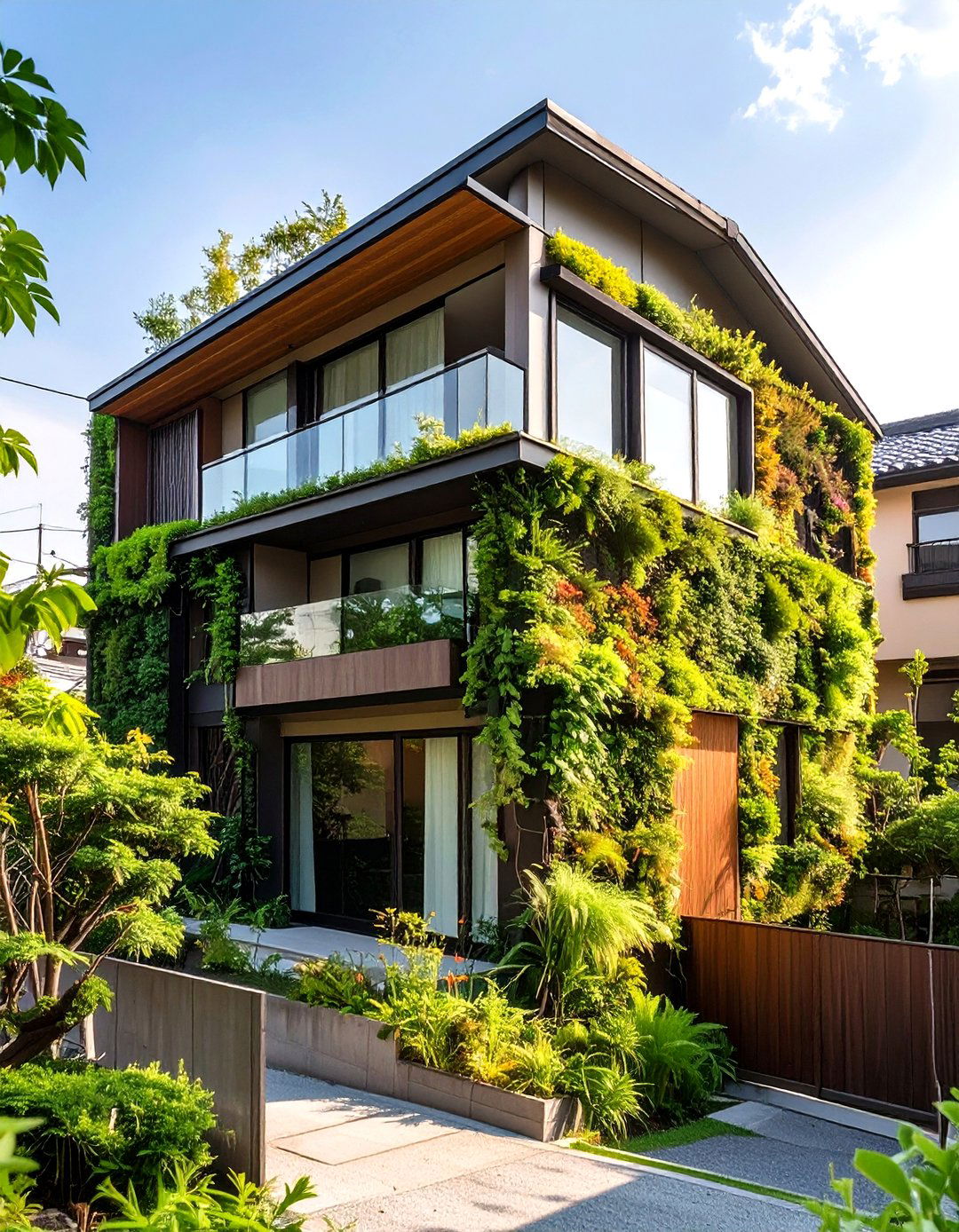 The Compact Urban Home with Vertical Gardens - 30 japanese house design ideas