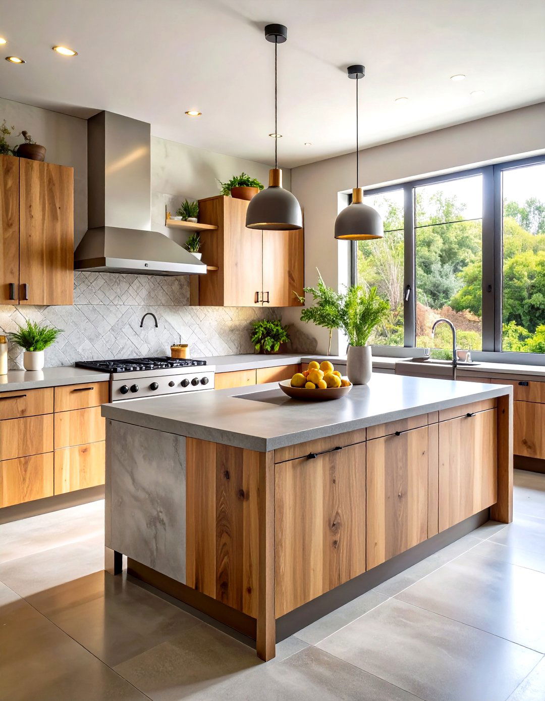 The Concrete Countertop Boho Kitchen - 30 earthy boho kitchen ideas