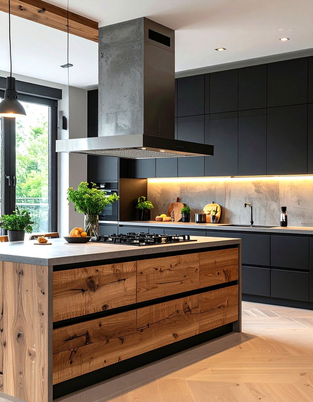 The Concrete Finish Kitchen Hood - 30 kitchen range hood ideas