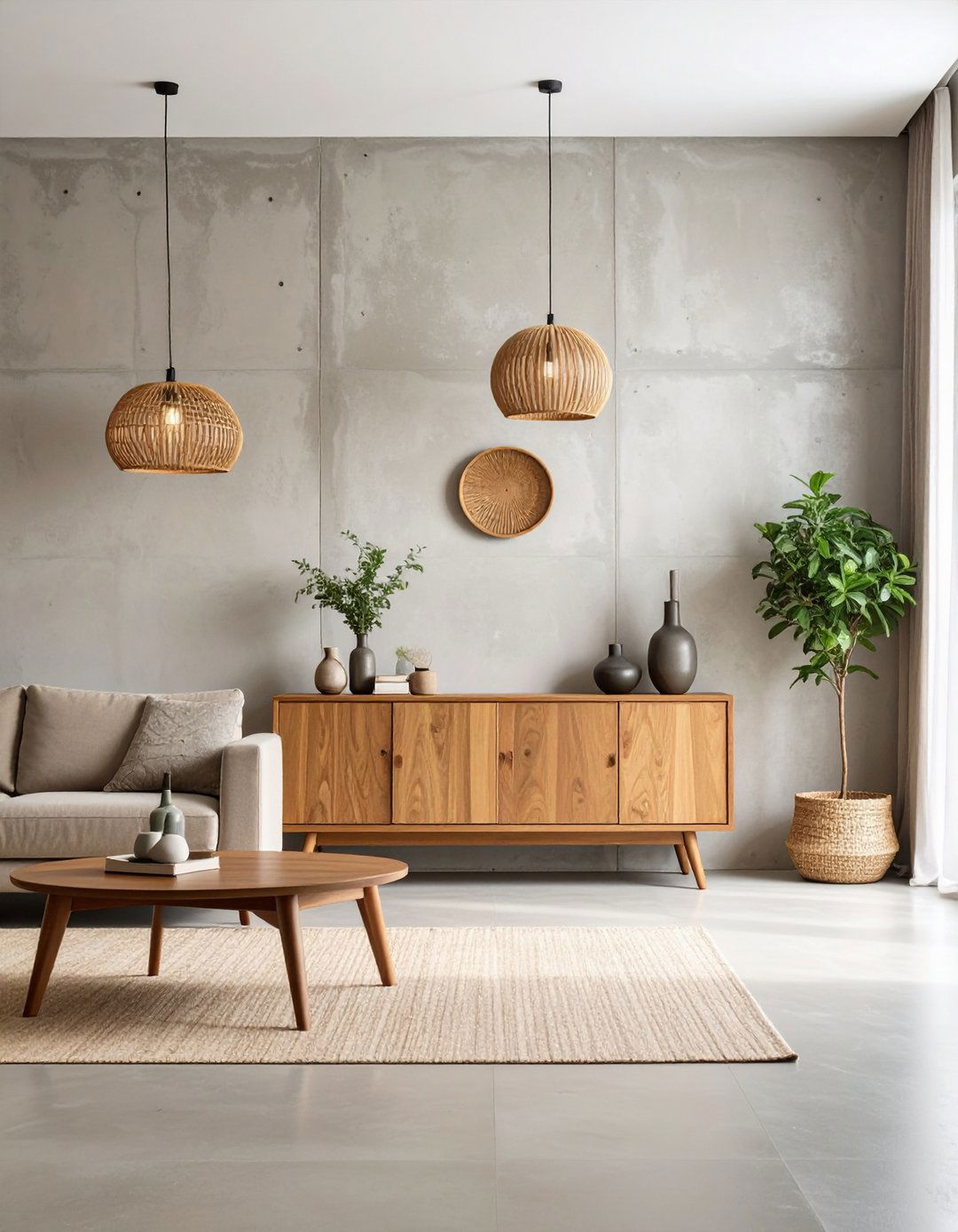 The Concrete Finish Wall - 30 large wall decor ideas