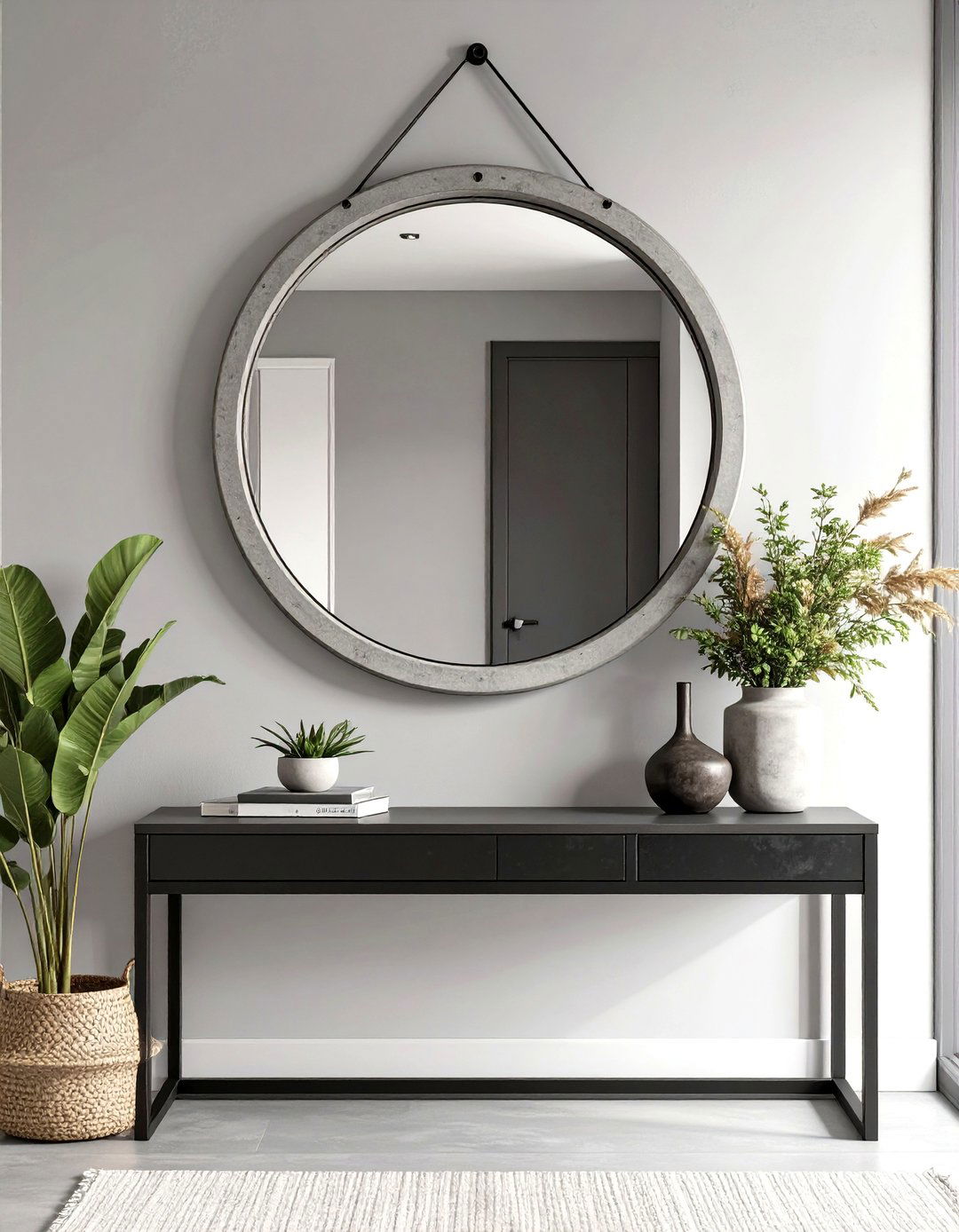 The Concrete Frame Industrial Entryway Mirror - 30 modern entryway mirror ideas