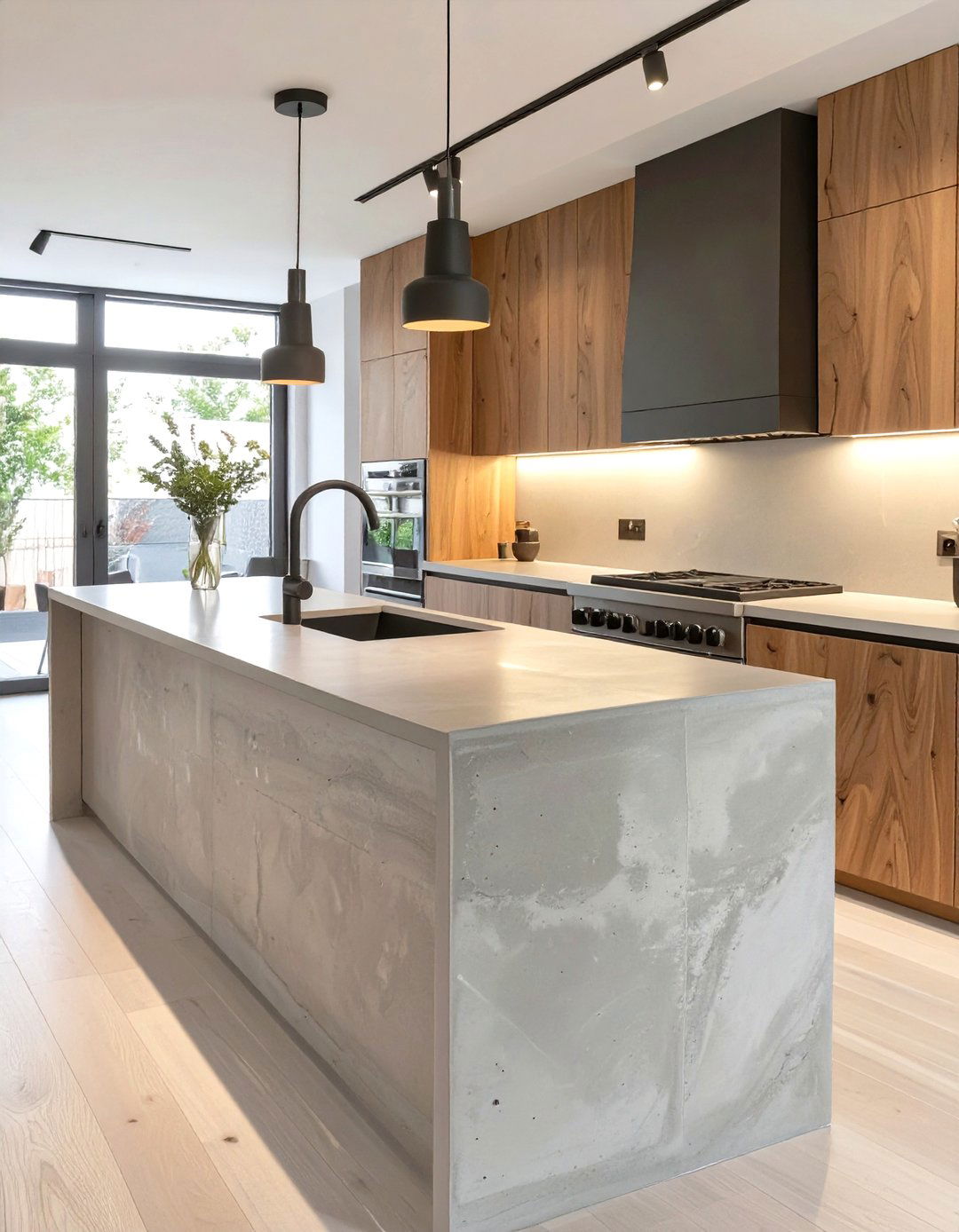 The Concrete Kitchen Island for an Edgy Look - 30 modern kitchen island ideas
