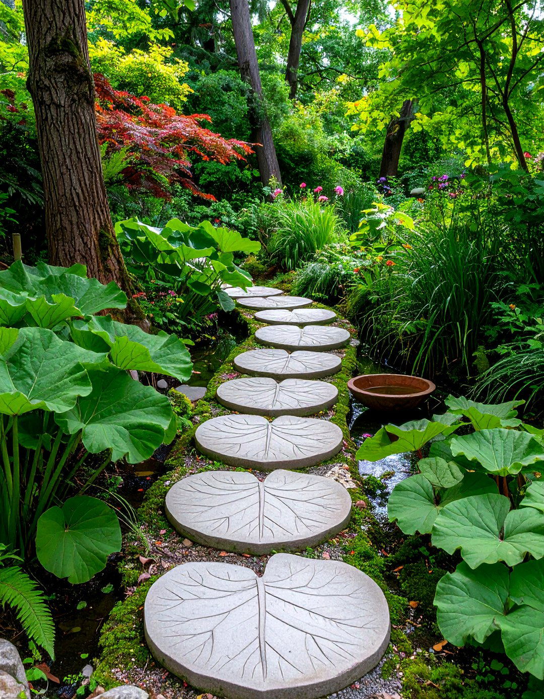The Concrete Leaf Casting Garden - 30 garden art ideas