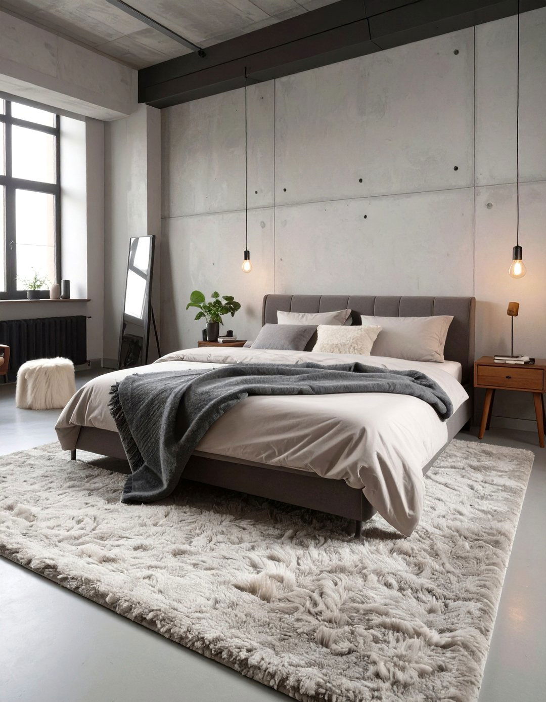 The Concrete and Cozy Bedroom - 30 cozy moody bedroom ideas