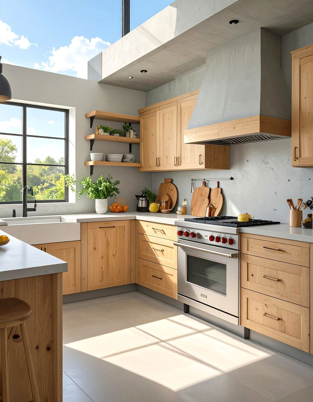 The Concrete and Plywood Kitchen - 30 free online kitchen design ideas