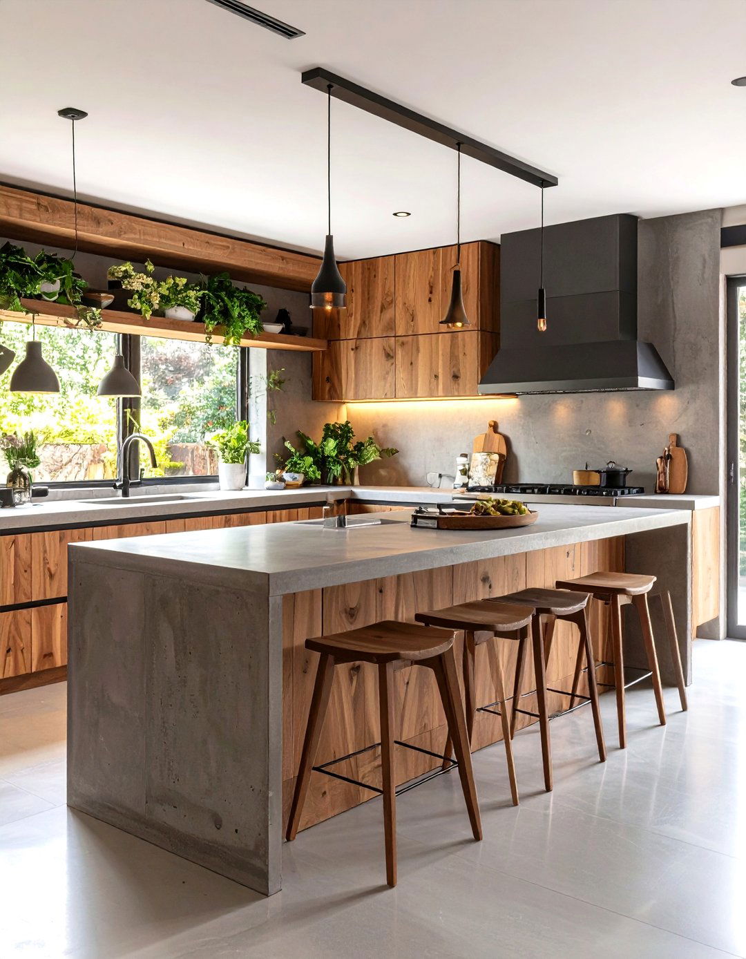 The Concrete and Wood Galley Kitchen - 30 galley kitchen designs