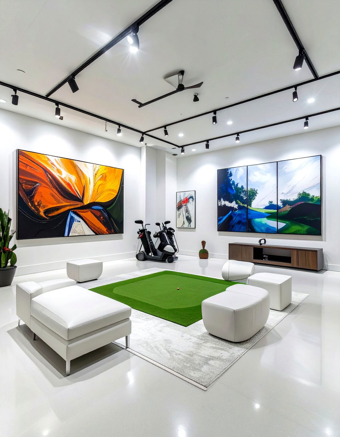 The Contemporary Art Gallery Garage Golf Simulator - 30 garage golf simulator ideas