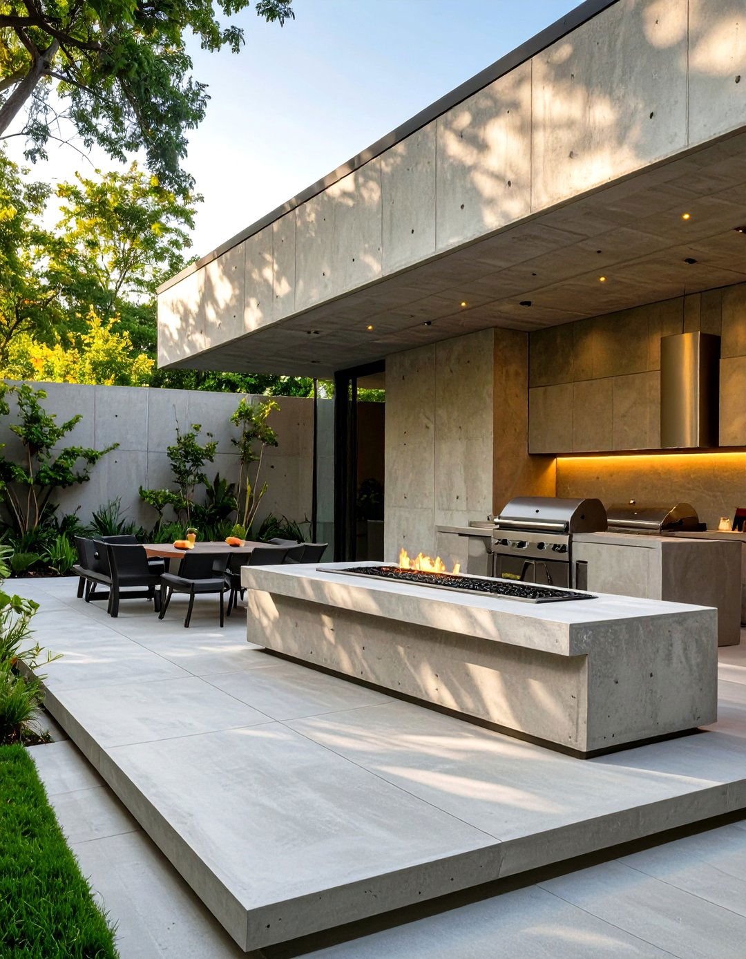 The Contemporary Concrete BBQ Patio - 30 bbq patio ideas