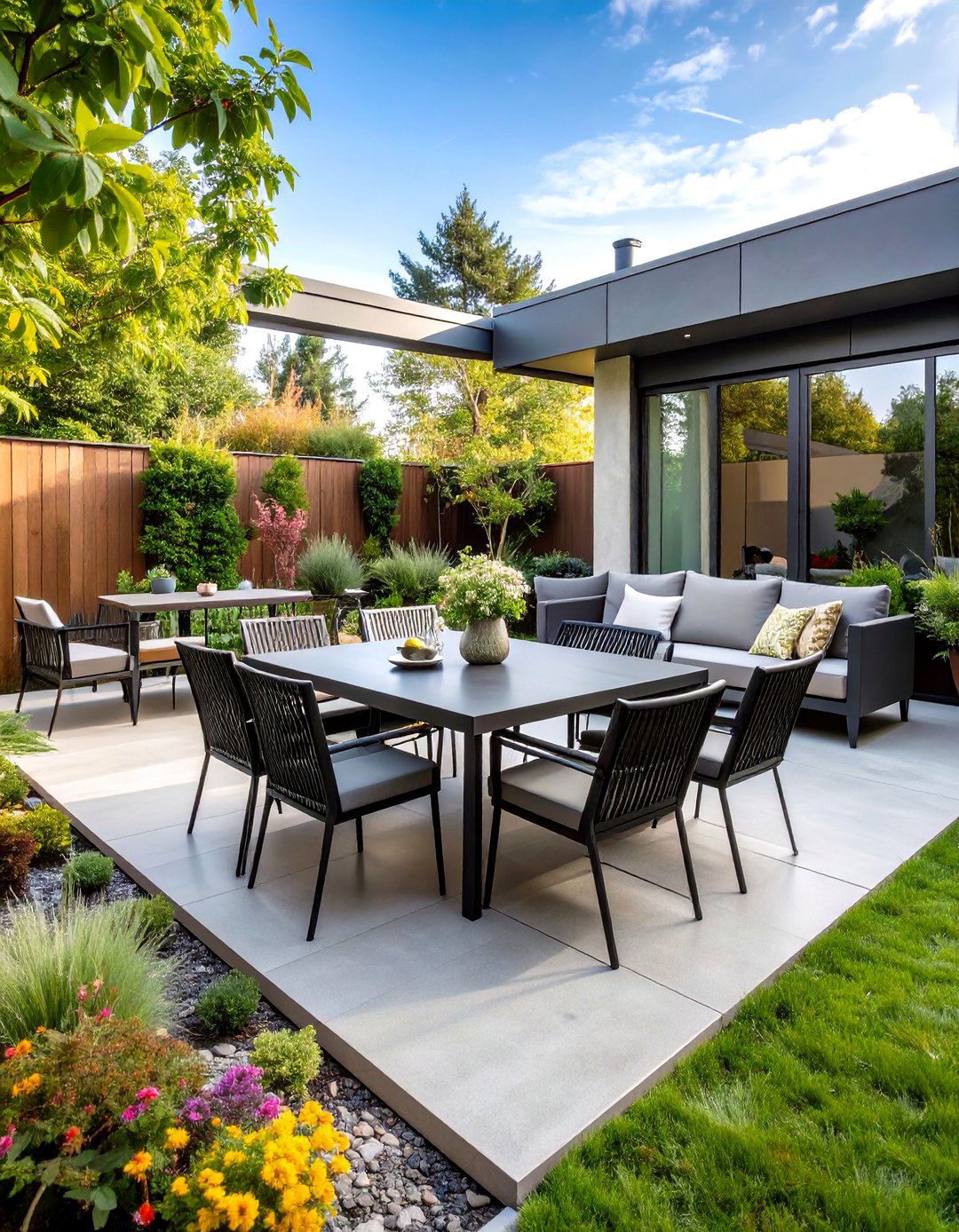 The Contemporary Concrete and Steel Backyard - 30 backyard furniture ideas