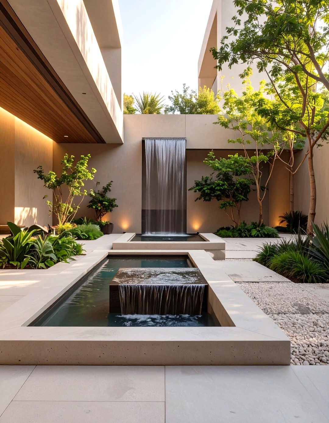The Contemporary Courtyard with Water Feature - 30 design your backyard online free ideas