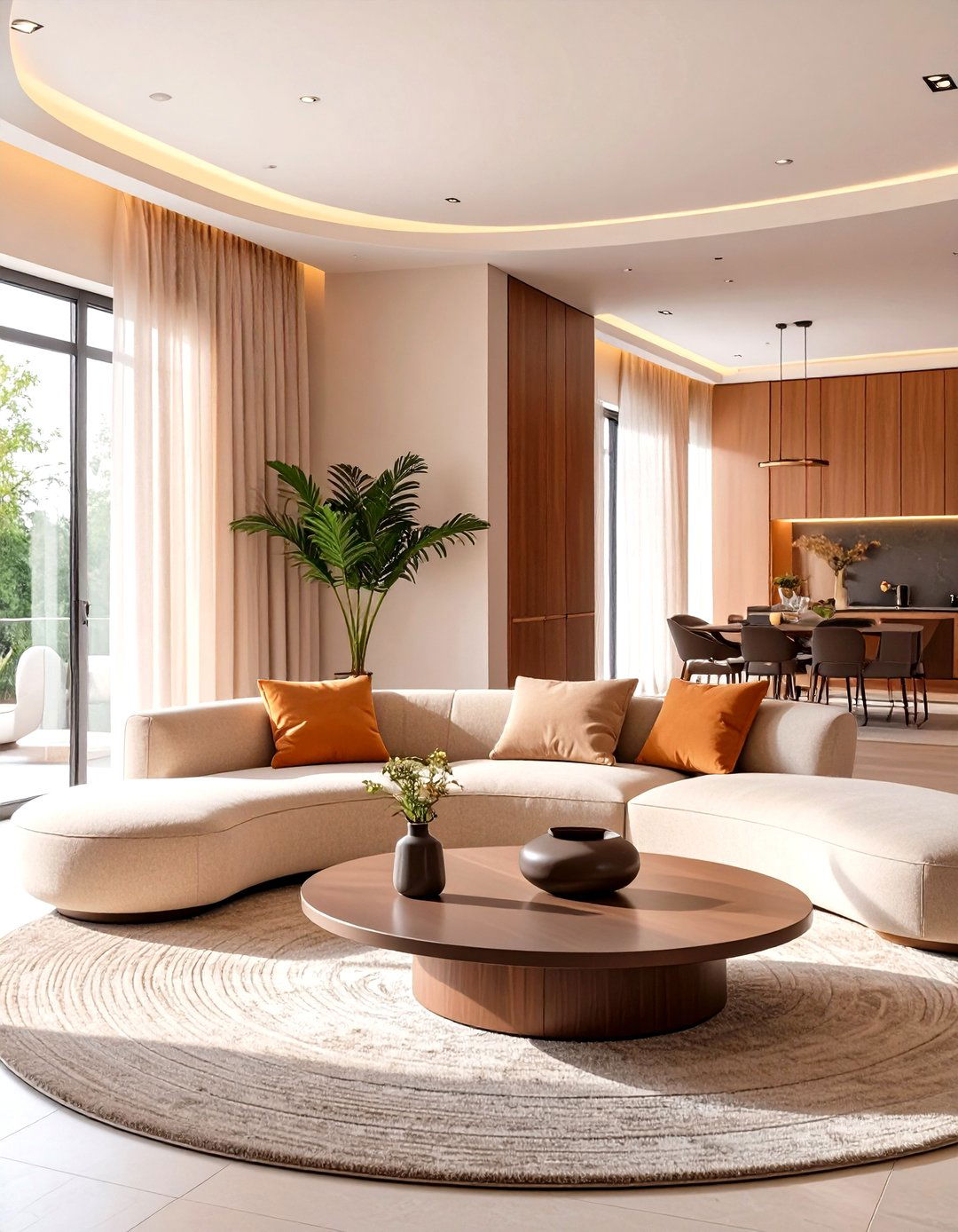 The Contemporary Curve Appeal - 30 how to design a luxury living room ideas