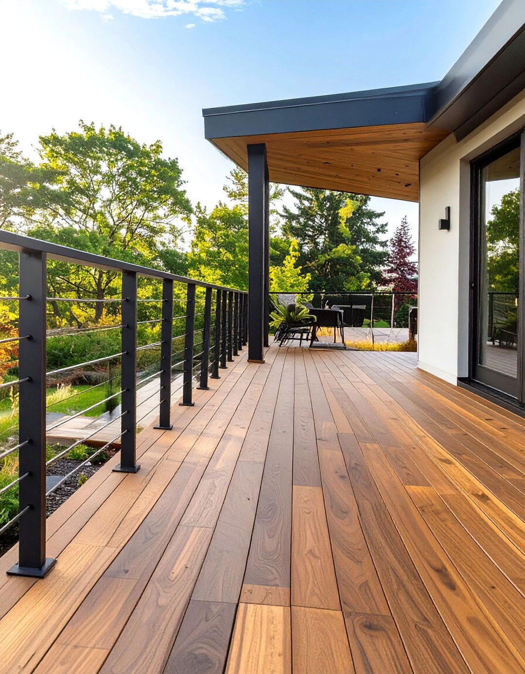 The Contemporary Deck with Metal Accents - 30 back yard deck ideas