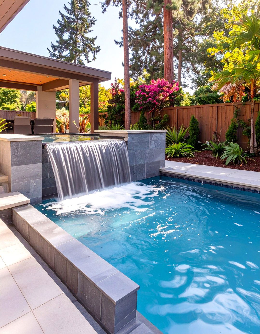 The Contemporary Pool with Integrated Spa - 30 backyard pool landscaping ideas