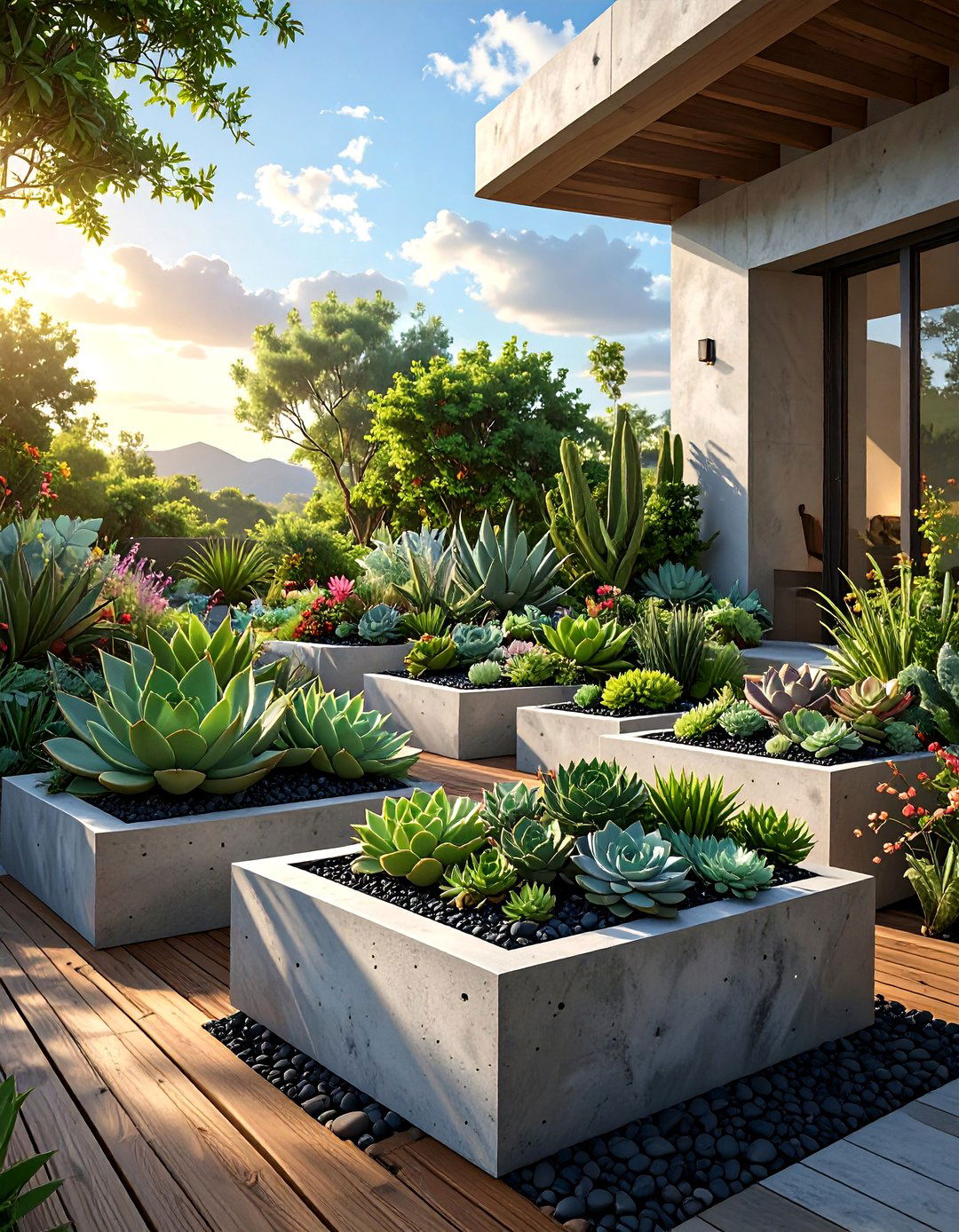 The Contemporary Succulent Deck Garden - 30 deck garden ideas