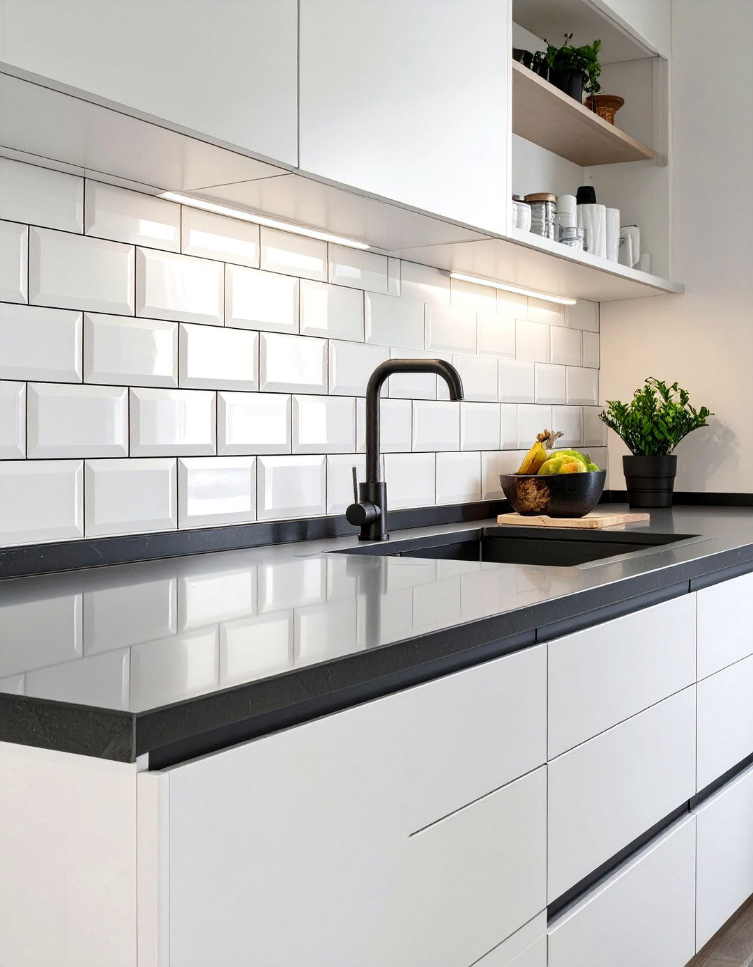 The Contrasting Grout Line Edge - 30 backsplash edge trim ideas