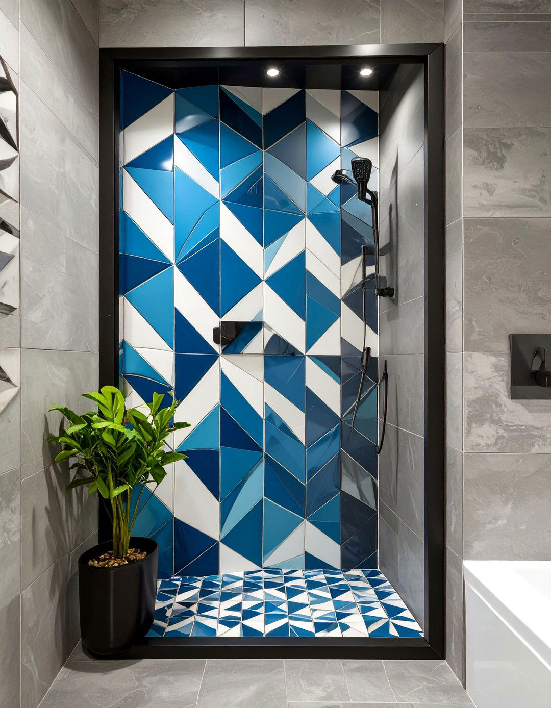 The Contrasting Tile Bathroom Niche - 30 bathroom niche ideas
