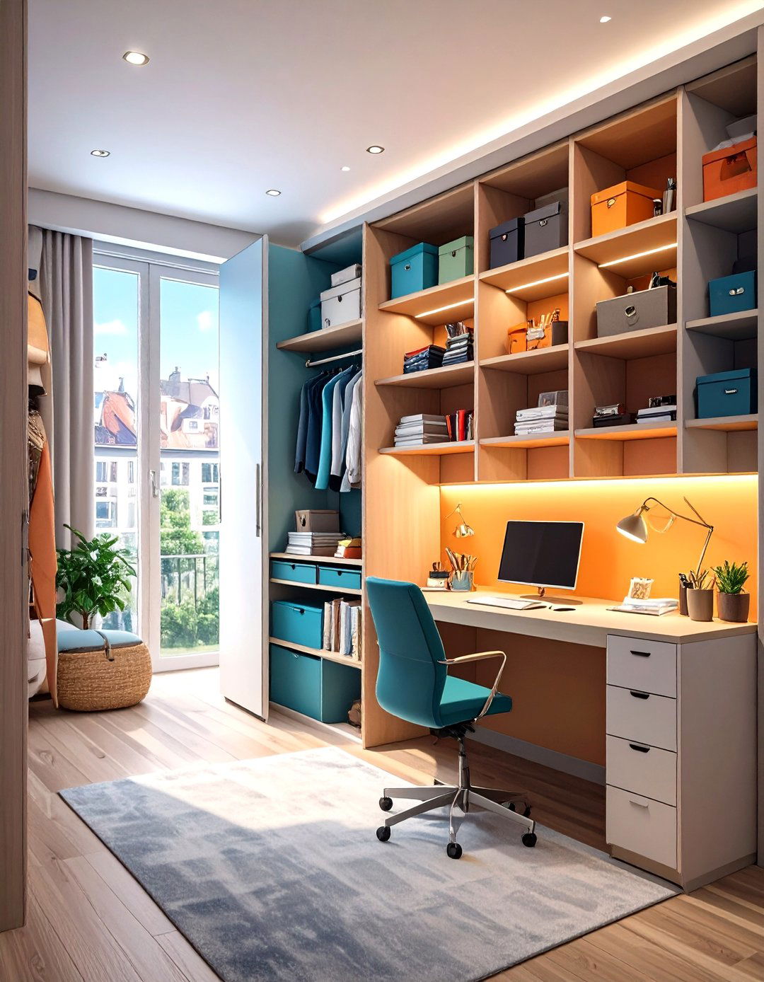 The Convertible Office Closet - 30 organize closet ideas