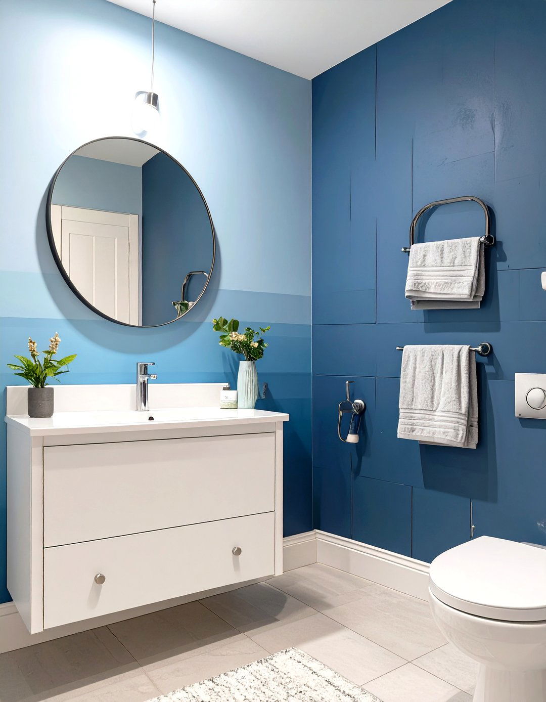 The Cool Blue Ombre Bathroom - 30 boys bathroom ideas