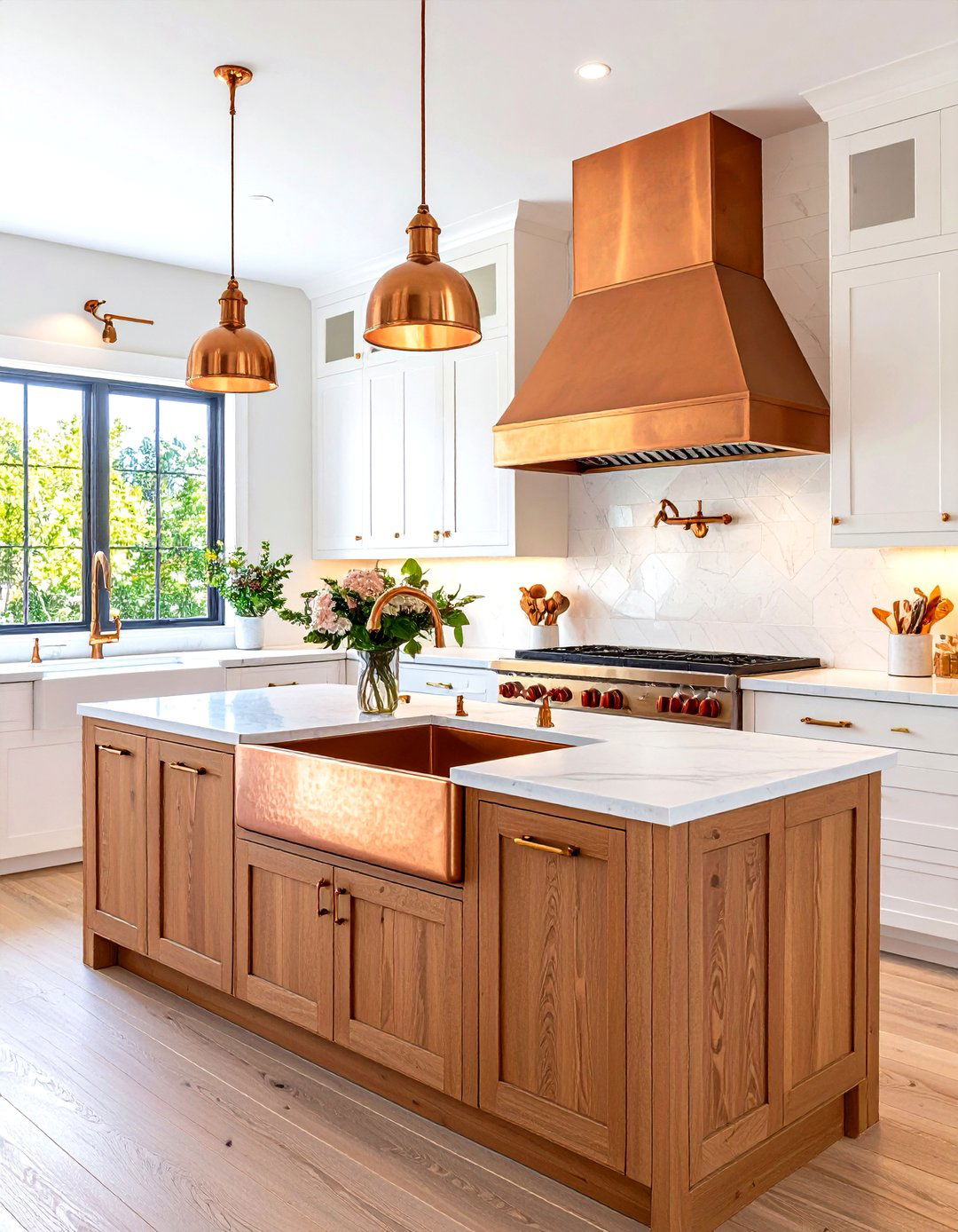 The Copper Accents Farmhouse Kitchen - 30 farmhouse kitchen design ideas