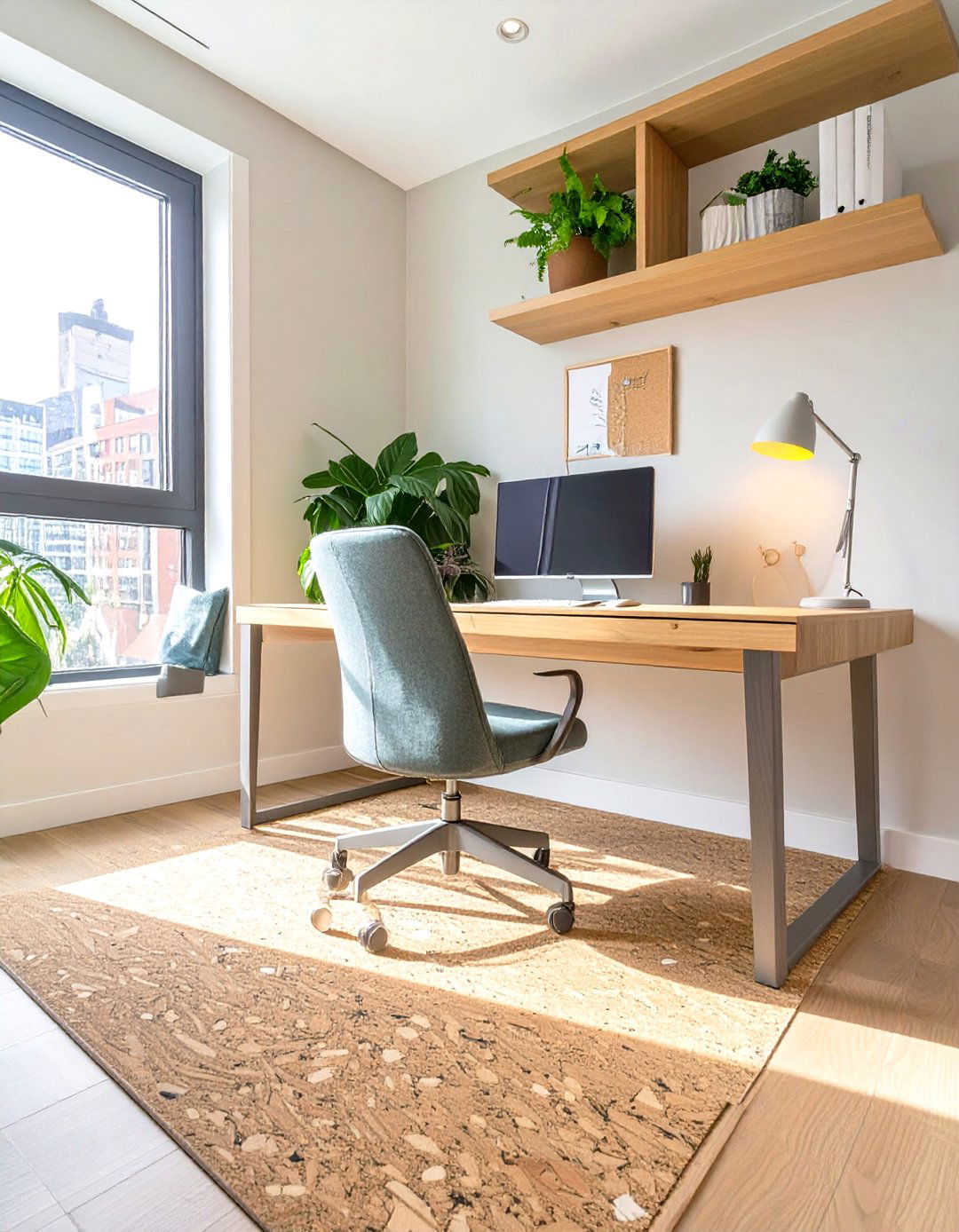 The Cork Flooring Home Office - 30 interior design with sustainable materials ideas