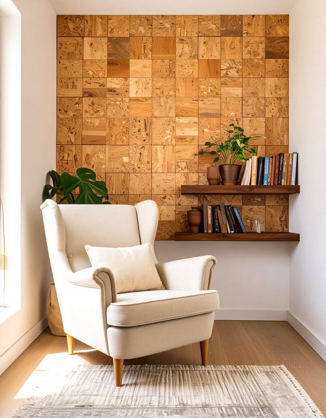 The Cork Walled Reading Nook - 30 best eco-friendly home decor ideas