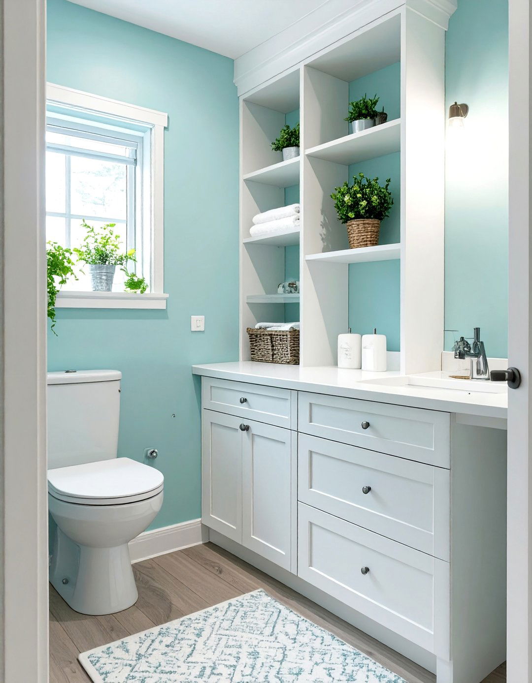 The Corner Cabinet Solution - 30 bathroom linen closet ideas