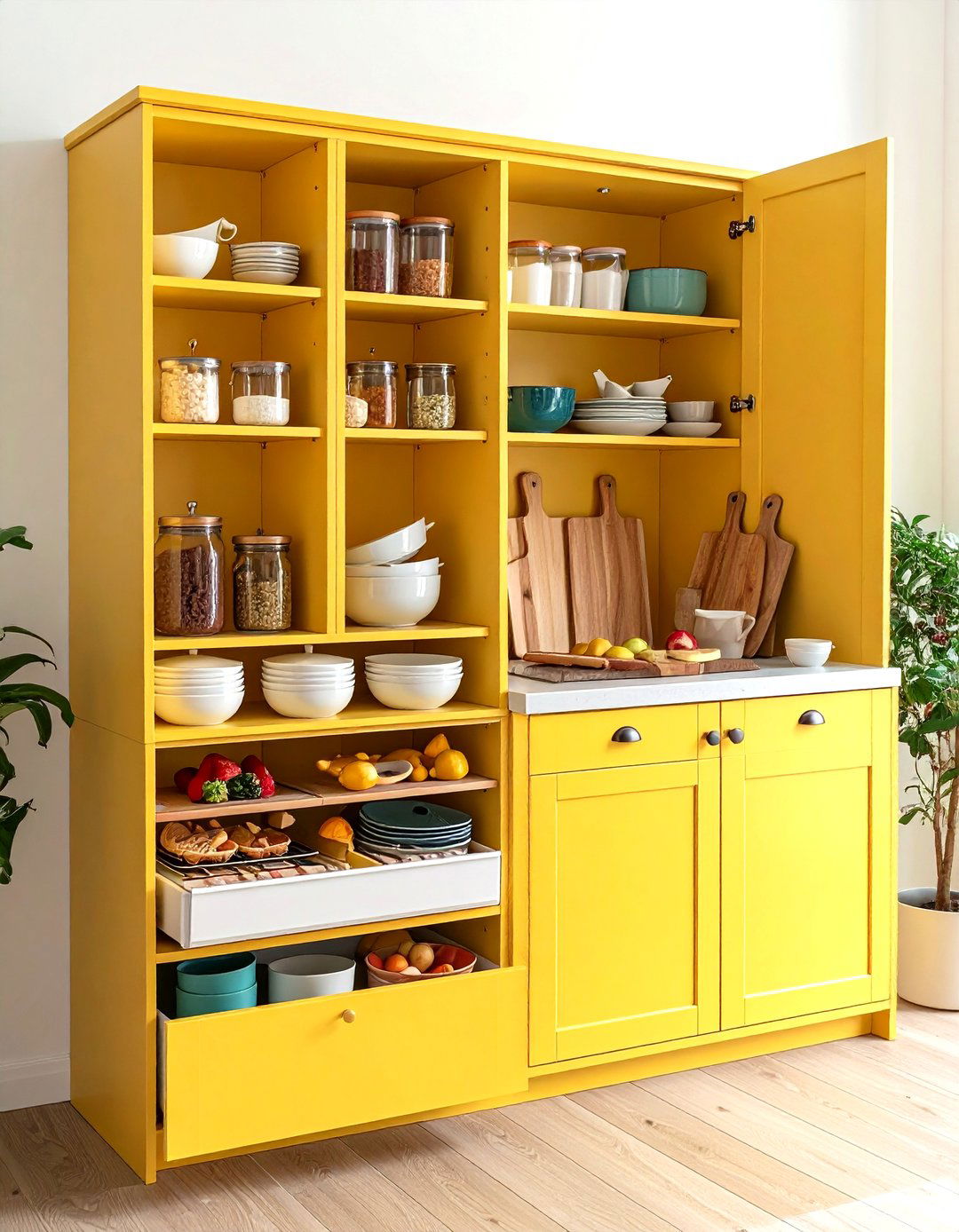 The Corner Cabinet with Vertical Dividers - 30 kitchen corner cabinet ideas