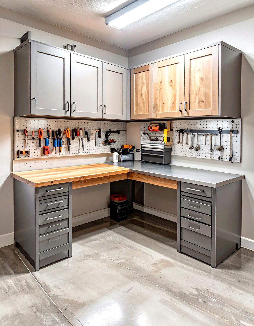 The Corner Command Center Garage Workbench - 30 garage work bench ideas