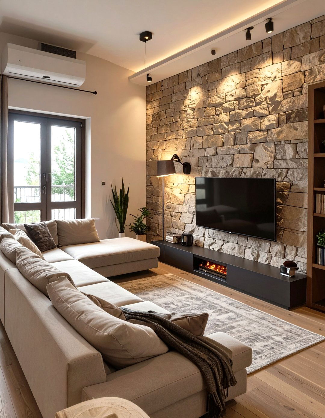 The Corner Fireplace And TV Combination - 30 narrow living room ideas with tv