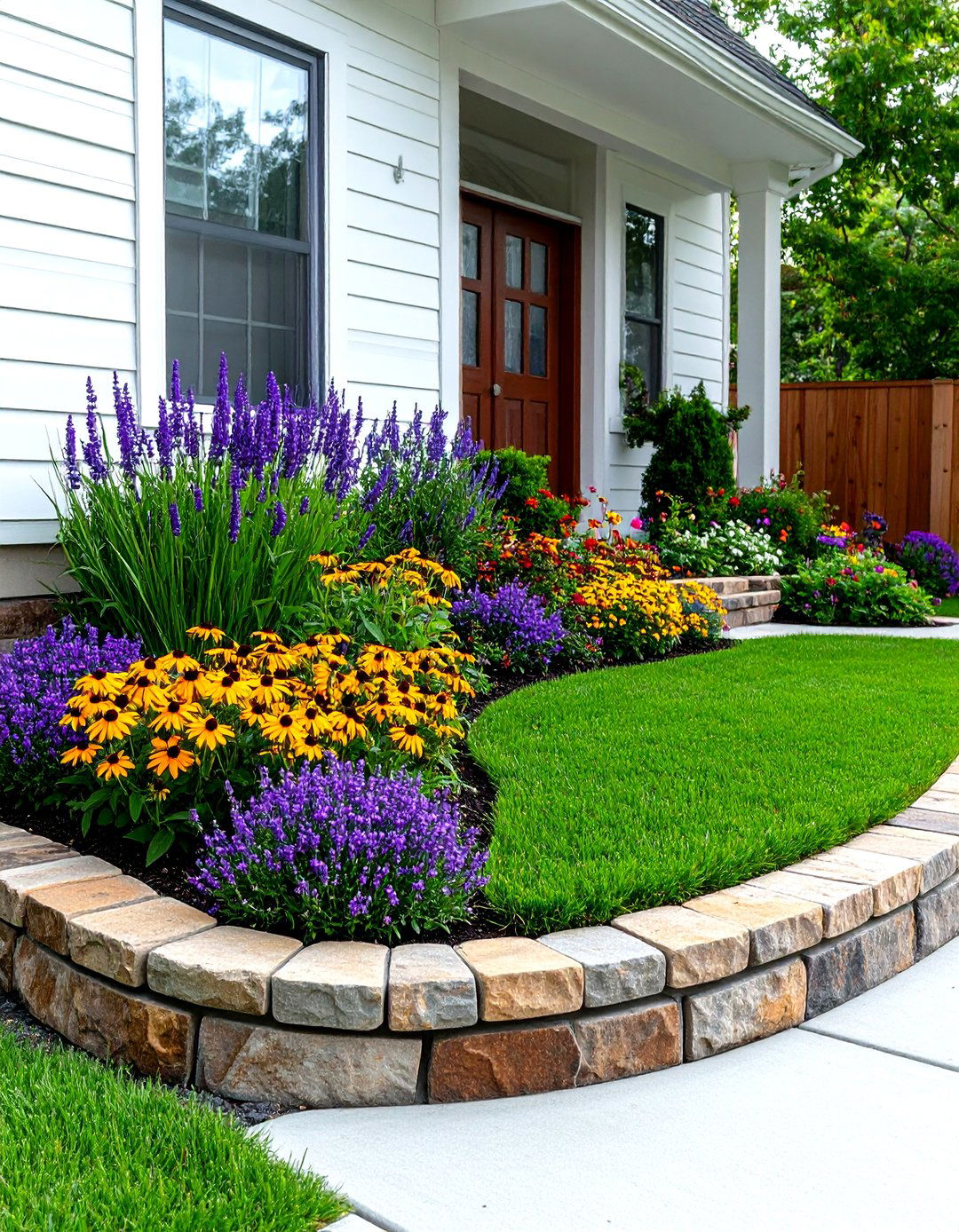 The Corner Lot Flower Bed - 30 front yard flower bed ideas