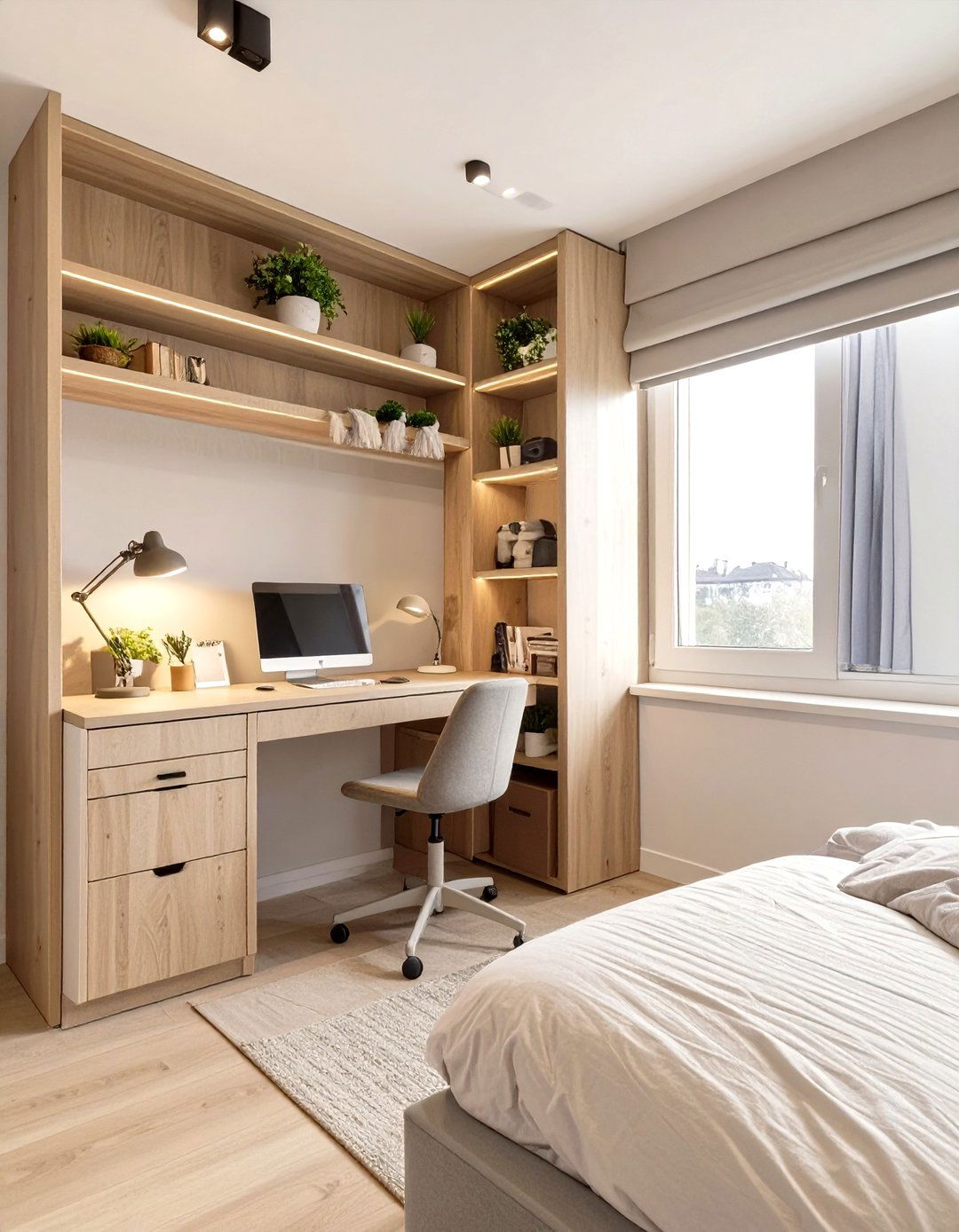 The Corner Nook Office Solution - 30 guest bedroom office ideas