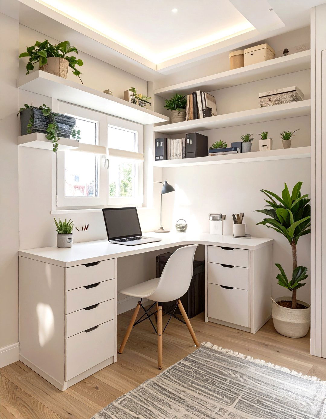The Corner Nook Office Solution - 30 guest room office ideas