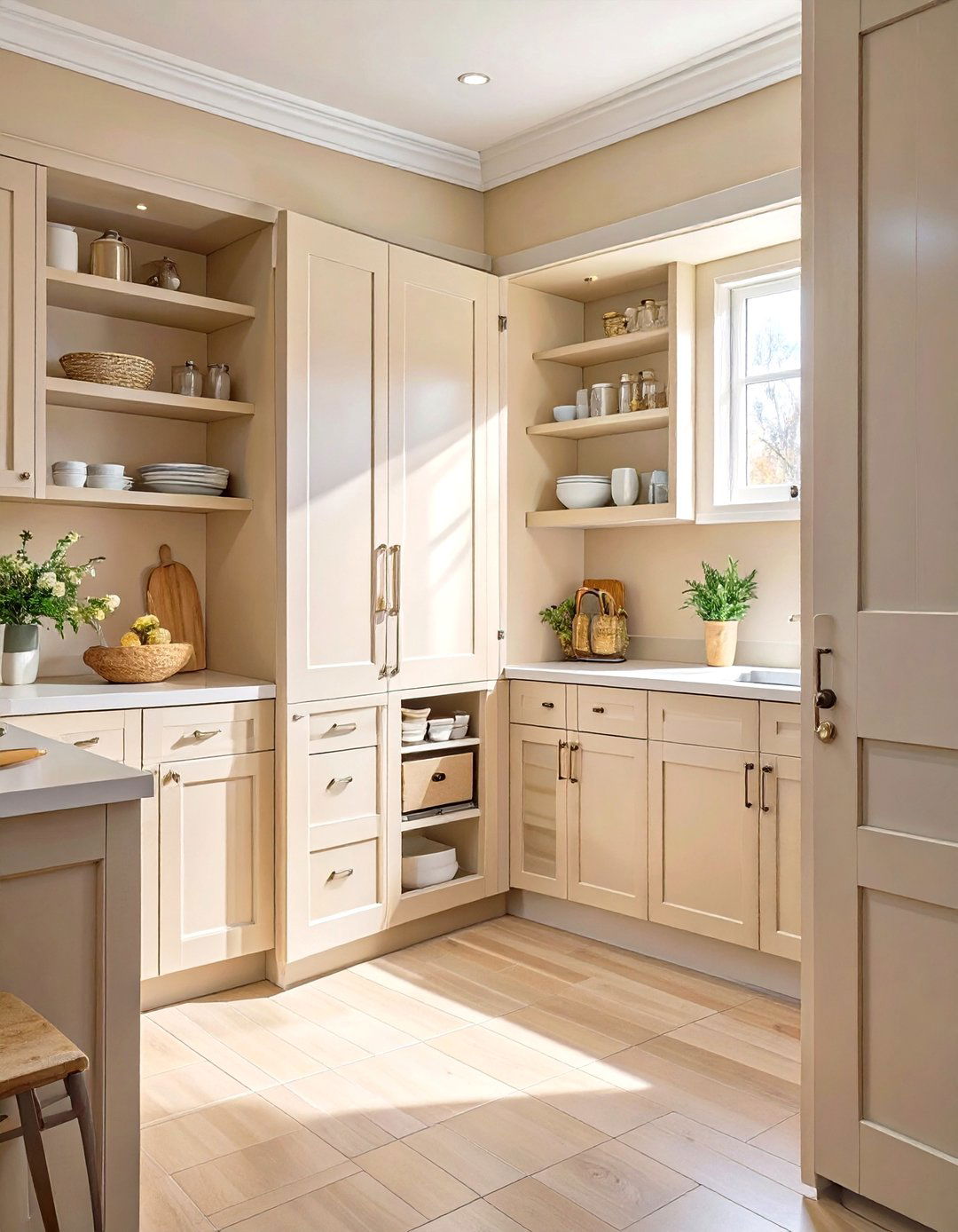 The Corner Pantry Disguise - 30 hidden small walk in pantry ideas