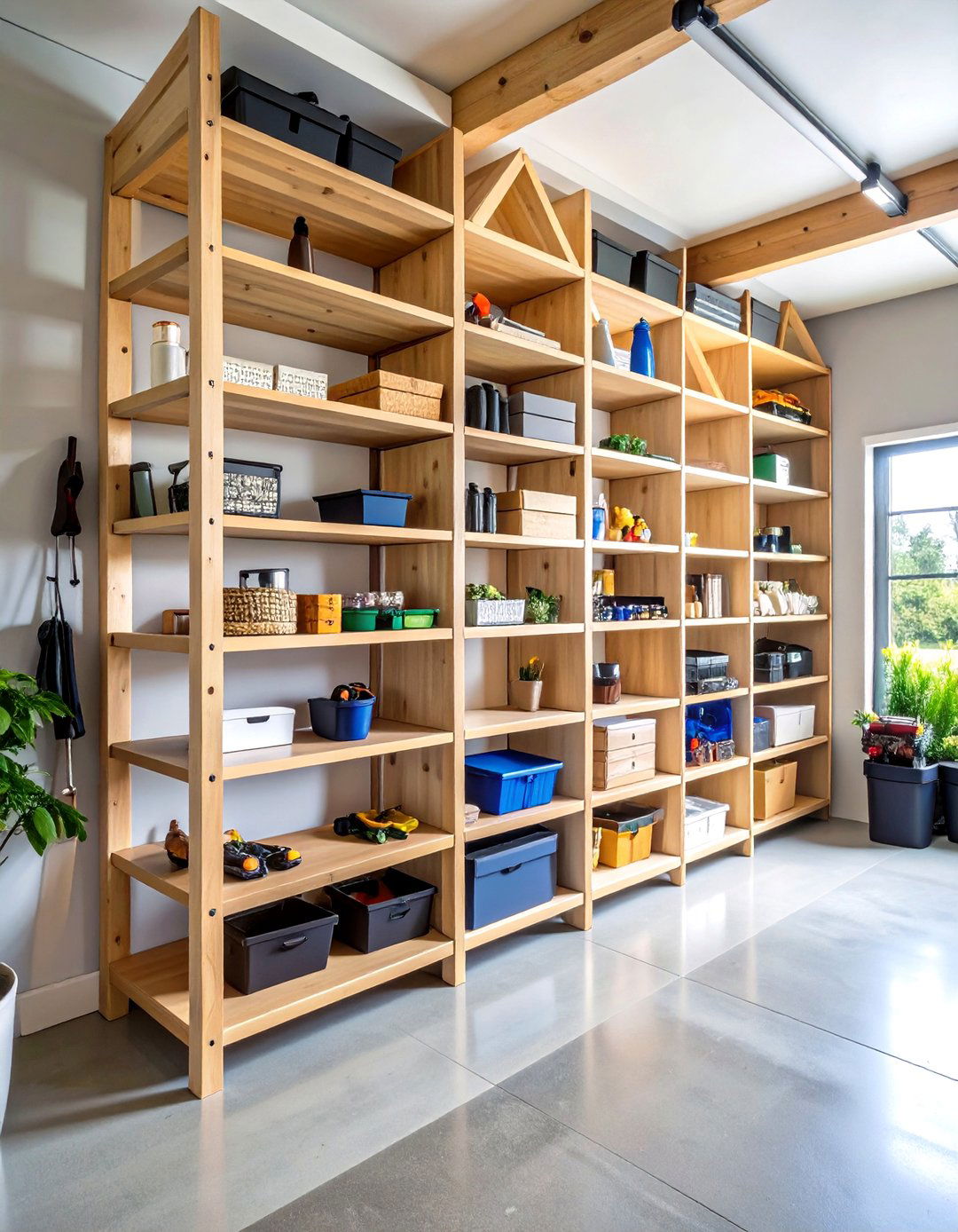 The Corner Shelving Tower - 30 garage storage ideas diy