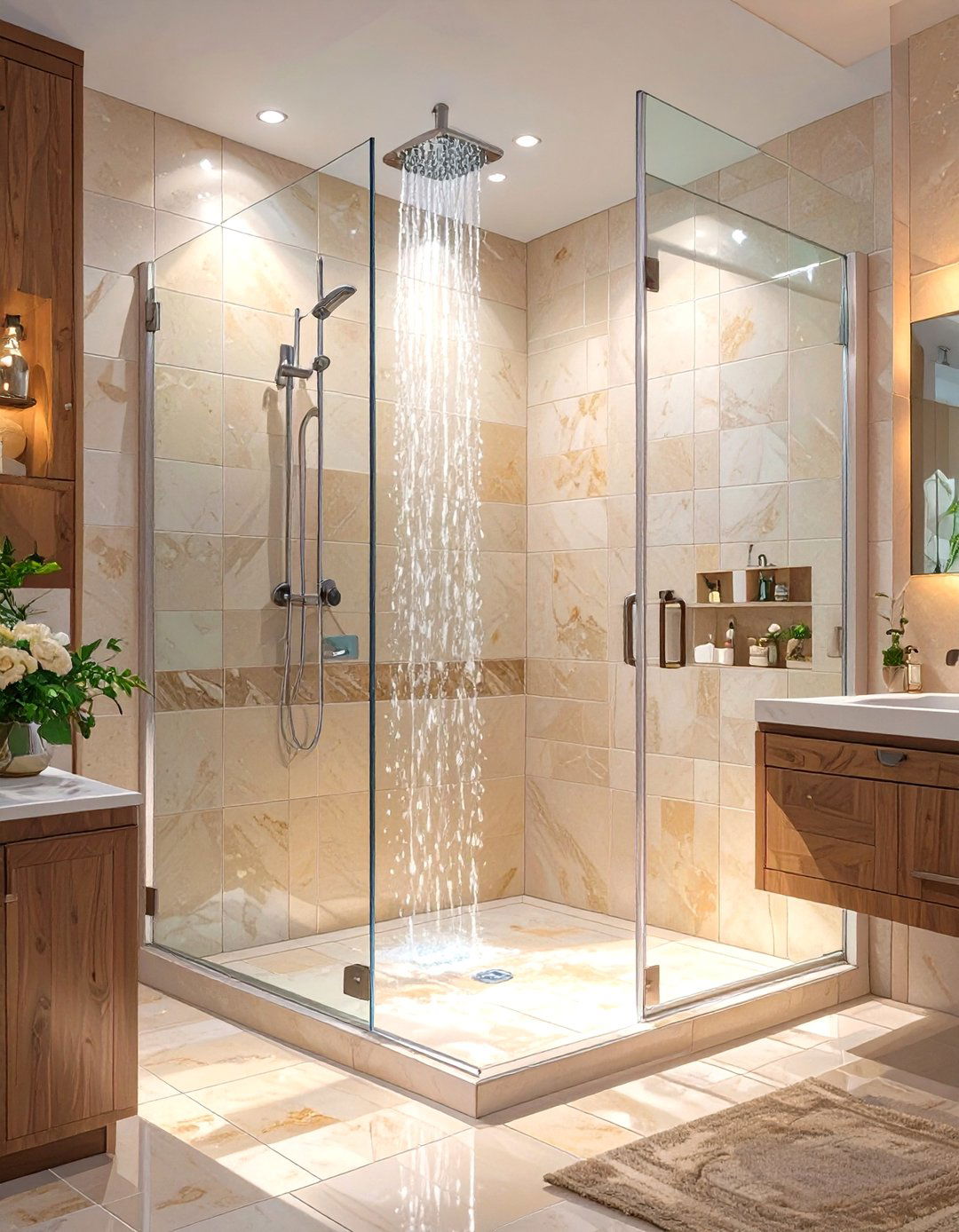 The Corner Walk in Shower Solution - 30 bathroom walk in shower ideas