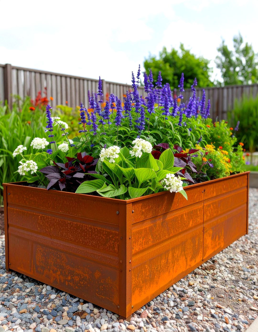 The Corrugated Corten Steel Raised Garden Bed - 30 diy raised garden bed ideas