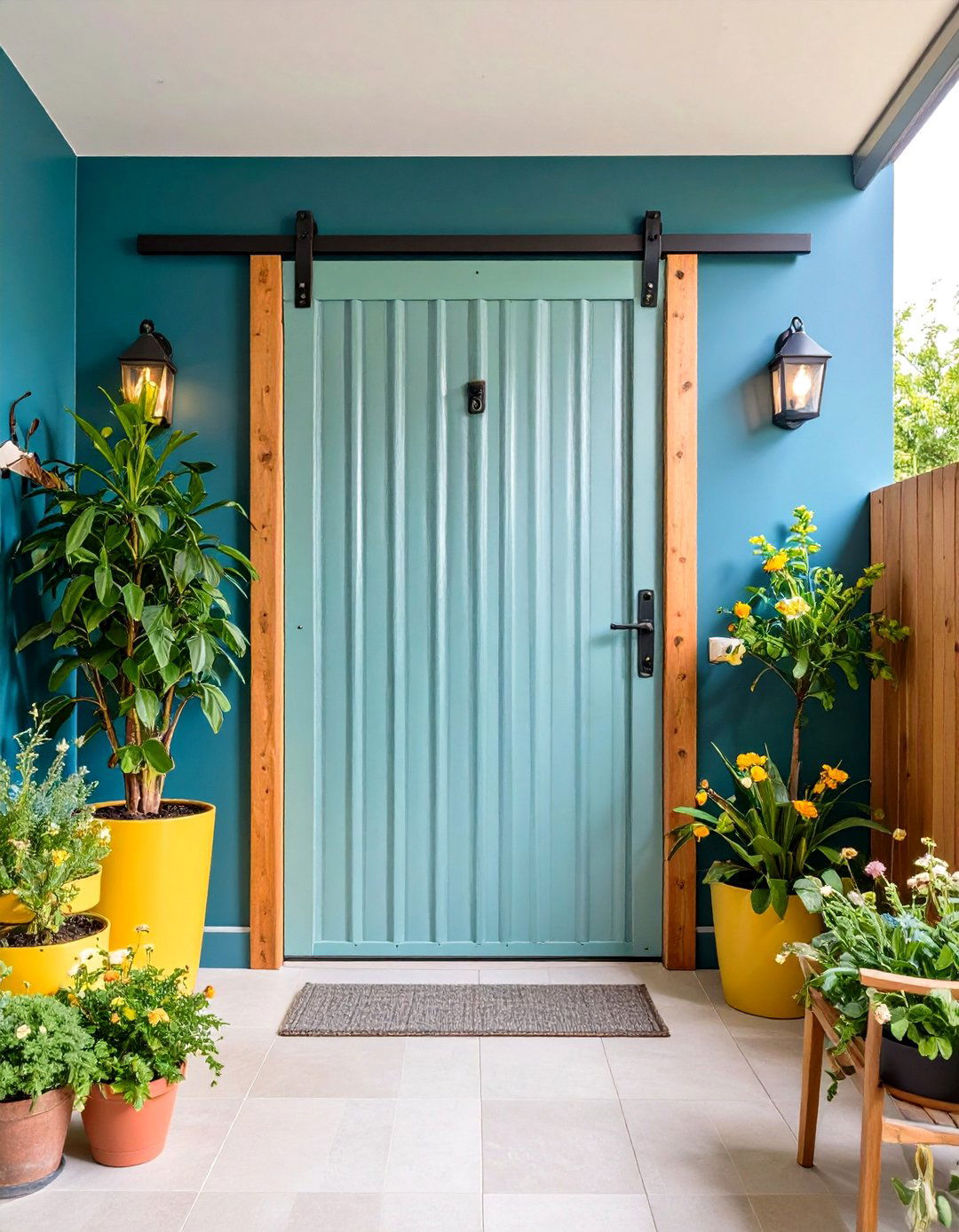 The Corrugated Metal Door - 30 laundry door ideas