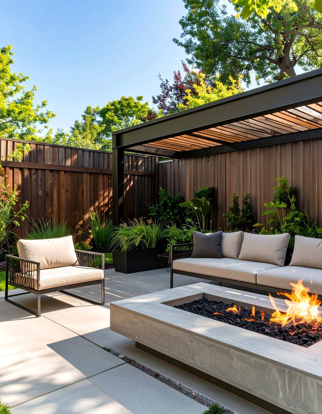 The Corrugated Metal Panel Screen - 30 backyard privacy ideas