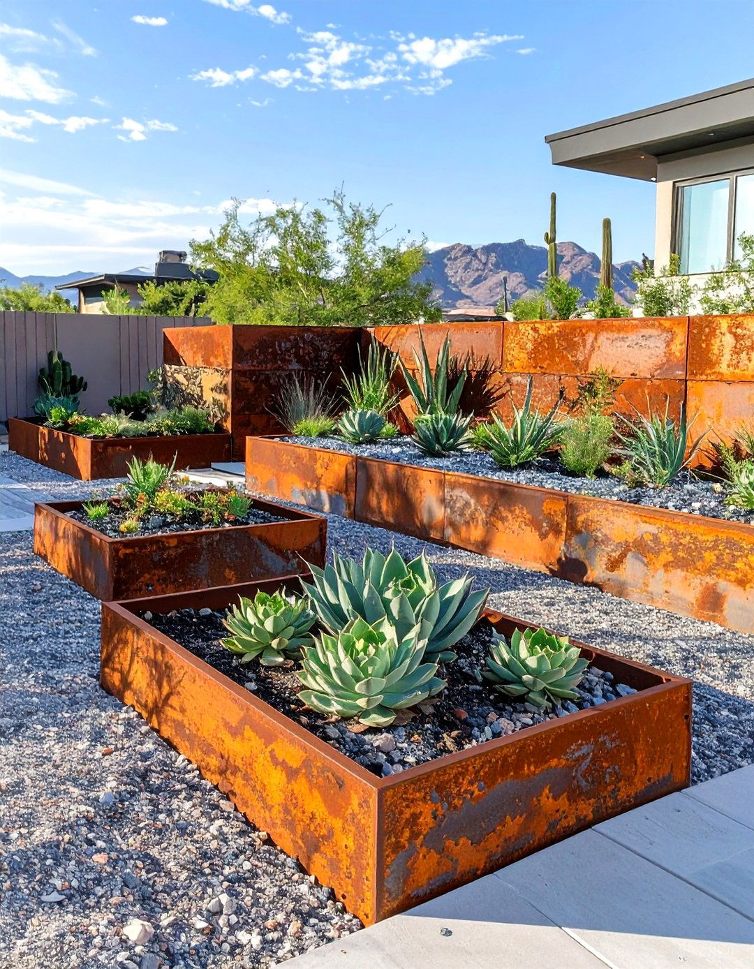 The Corten Steel Statement - 30 arizona landscape ideas