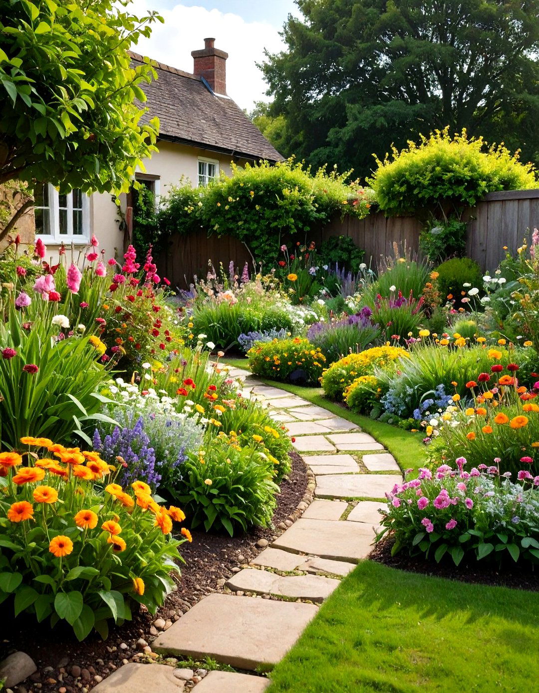 The Cottage Garden with Stone Edging - 30 garden ideas with rocks